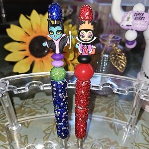 Maleficent and Evil Queen Rhinestone Pen Set
